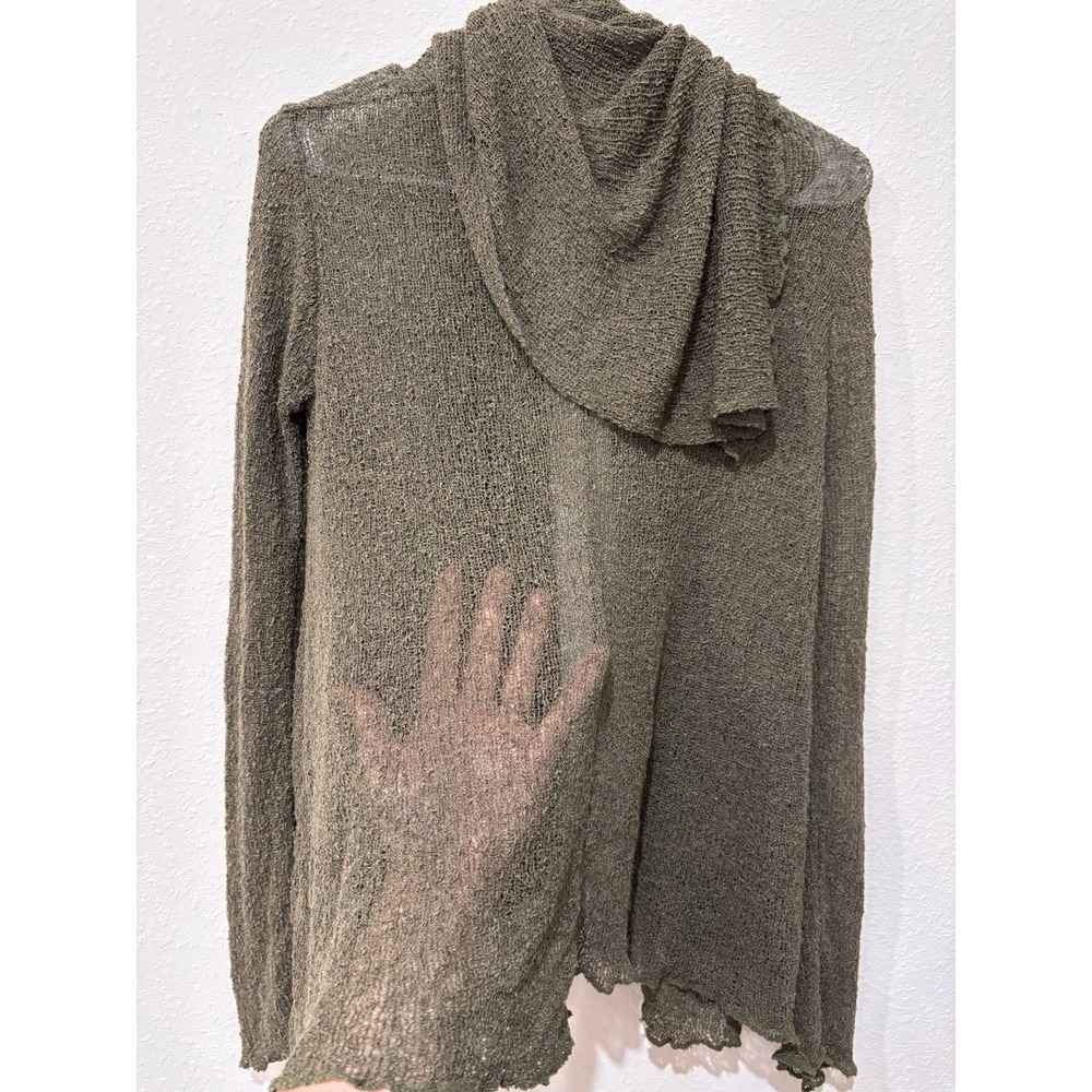 Purp7e Open Front Cardigan S/M‎ Green Rayon Earthy Fairycore Goblincore Mossy - Picture 10 of 16